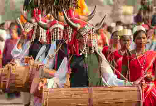 Muria tribal dancers Chhattisgarh